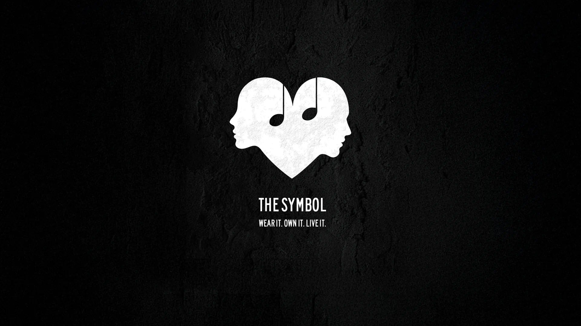 The Symbol by Wear The Symbol fully formed, two faces forming a heart joined by music notes